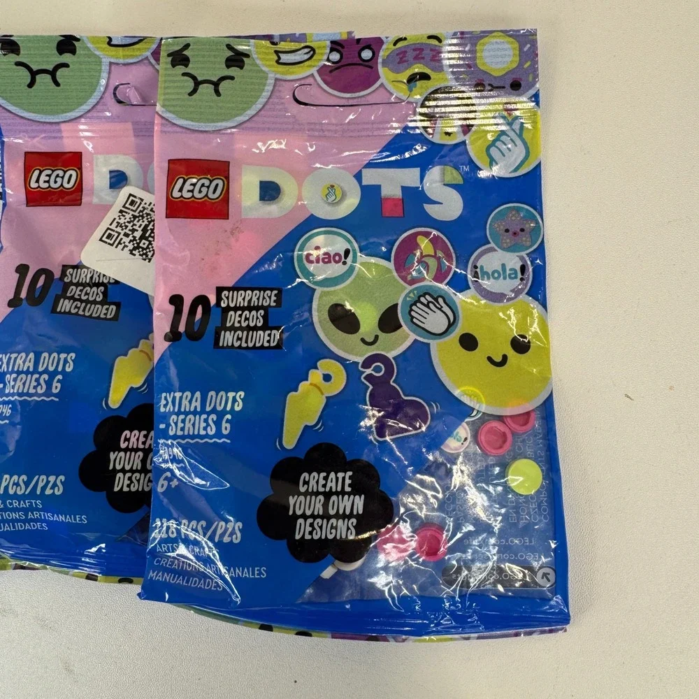 LEGO DOTS Extra DOTS Series 6 41946 Lot 4 Sealed Bags DIY Craft Tiles Neon New